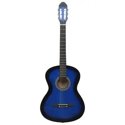 Chitara Clasica Albastru 4/4 38" ( 95 X 35 CM ), pentru Incepatori si Adulti, Recomandata peste 8-10 ani, 6 Corzi Metalice, 20 De Taste - eSeller.ro - Inovăm pentru confortul tău