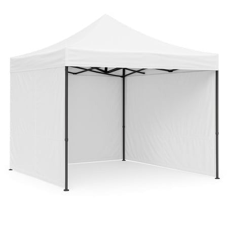Cort Pavilion 3x3m Verde/Albastru/Rosu/Alb Complet cu 3 Pereti Laterali si Acoperis, Cadru Pliabil pentru Curte, Gradina sau Evenimente