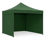 Cort Pavilion 3x3m Verde/Albastru/Rosu/Alb Complet cu 3 Pereti Laterali si Acoperis, Cadru Pliabil pentru Curte, Gradina sau Evenimente