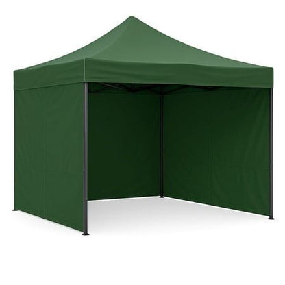 Cort Pavilion 3x3m Verde/Albastru/Rosu/Alb Complet cu 3 Pereti Laterali si Acoperis, Cadru Pliabil pentru Curte, Gradina sau Evenimente