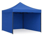 Cort Pavilion 3x3m Verde/Albastru/Rosu/Alb Complet cu 3 Pereti Laterali si Acoperis, Cadru Pliabil pentru Curte, Gradina sau Evenimente