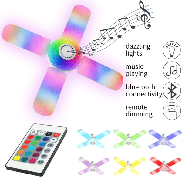 Bec Multifunctional 50W, cu 3 Brate, Lumina RGB, Functie Muzicala Bluetooth - eSeller.ro - Inovăm pentru confortul tău