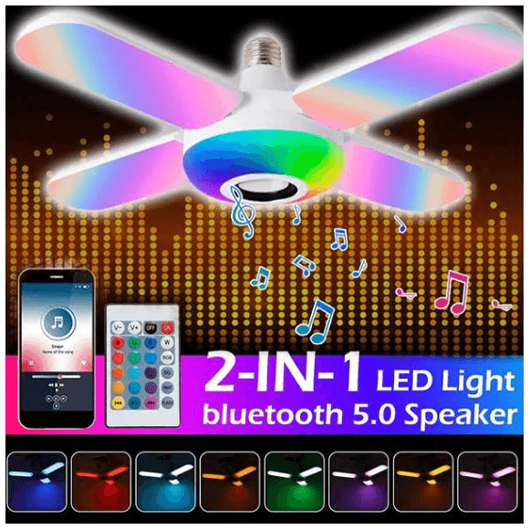 Bec Multifunctional 50W, cu 3 Brate, Lumina RGB, Functie Muzicala Bluetooth - eSeller.ro - Inovăm pentru confortul tău