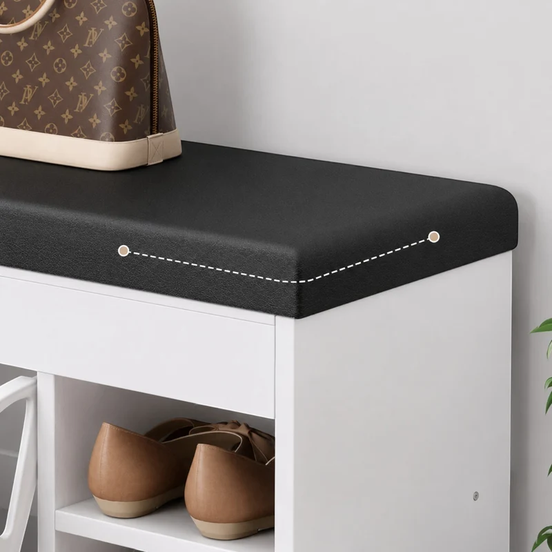 Dulap pentru pantofi tip bancheta Alb, 80 x 30 x 51 cm