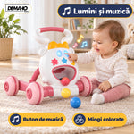 Premergător de Activități 3 în 1 DEMAHO, Lumini și Muzică, Mingi Colorate, Jucării Detașabile, Roți Antiderapante, Pliabil, 6-36 Luni
