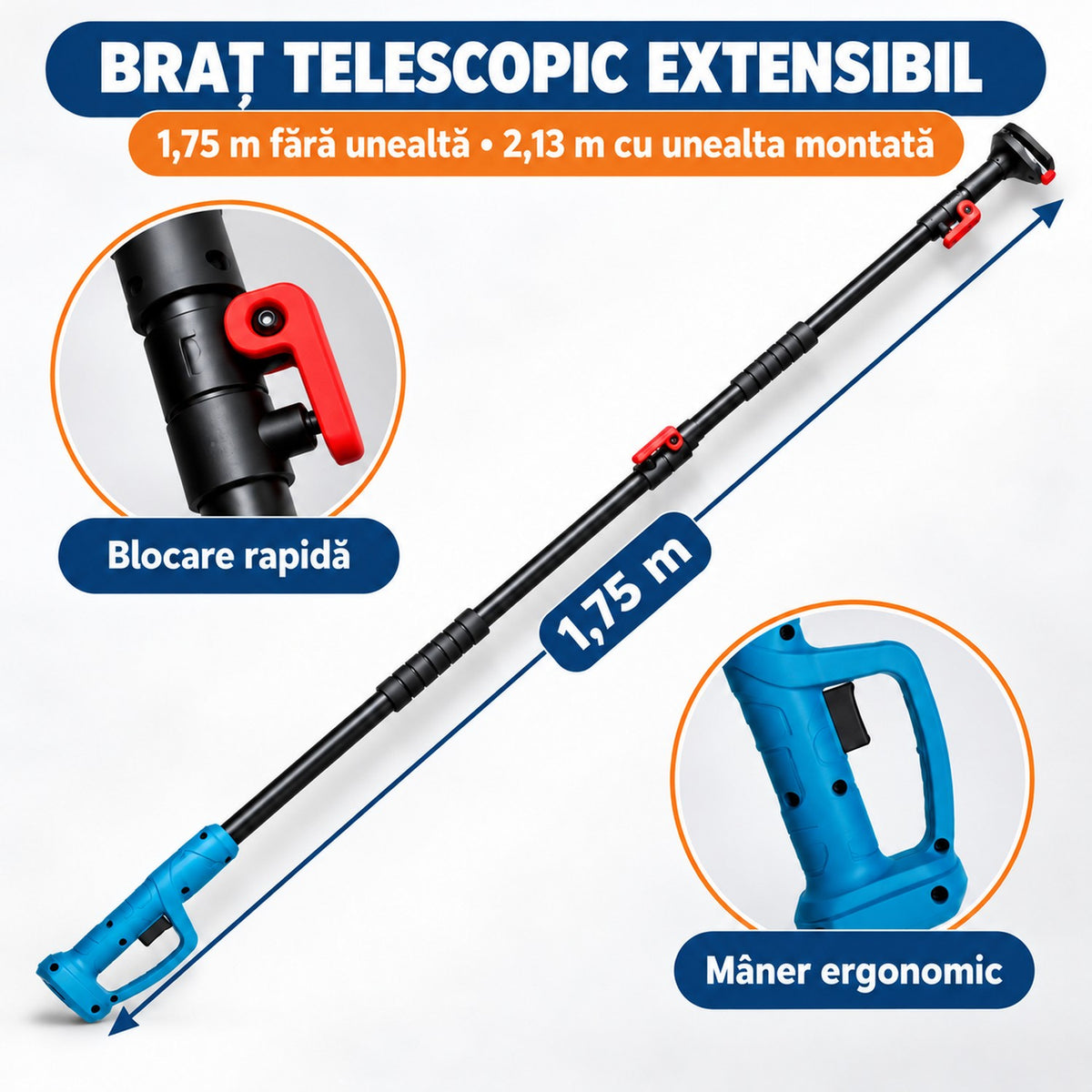 Set profesional mini-drujbă și foarfecă electrică cu braț telescopic