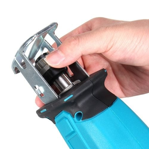 Fierastrau electric tip sabie DEMAHO®, cu 2 acumulatori 48V 5000 mAh, 4 panze, valiza de transport, Albastru