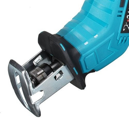 Fierastrau electric tip sabie DEMAHO®, cu 2 acumulatori 48V 5000 mAh, 4 panze, valiza de transport, Albastru