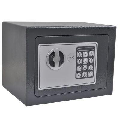 Seif metalic din otel cu inchidere electronica si cheie, 23 x 17 x 17 cm - eSeller.ro - Inovăm pentru confortul tău