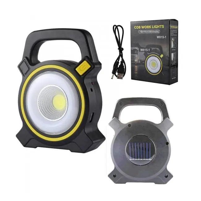 LANTERNA 2IN1 JY-819A COB CAMPING LED 10W, INCARCARE SOLARA, USB POWER BANK, NEGRU - eSeller.ro - Inovăm pentru confortul tău