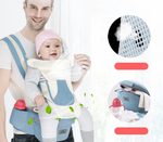 Marsupiu ergonomic, multifunctional pentru bebelusi, 15in1, greutate maxima 25 kg, Roz / Albastru