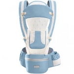 Marsupiu ergonomic, multifunctional pentru bebelusi, 15in1, greutate maxima 25 kg, Roz / Albastru