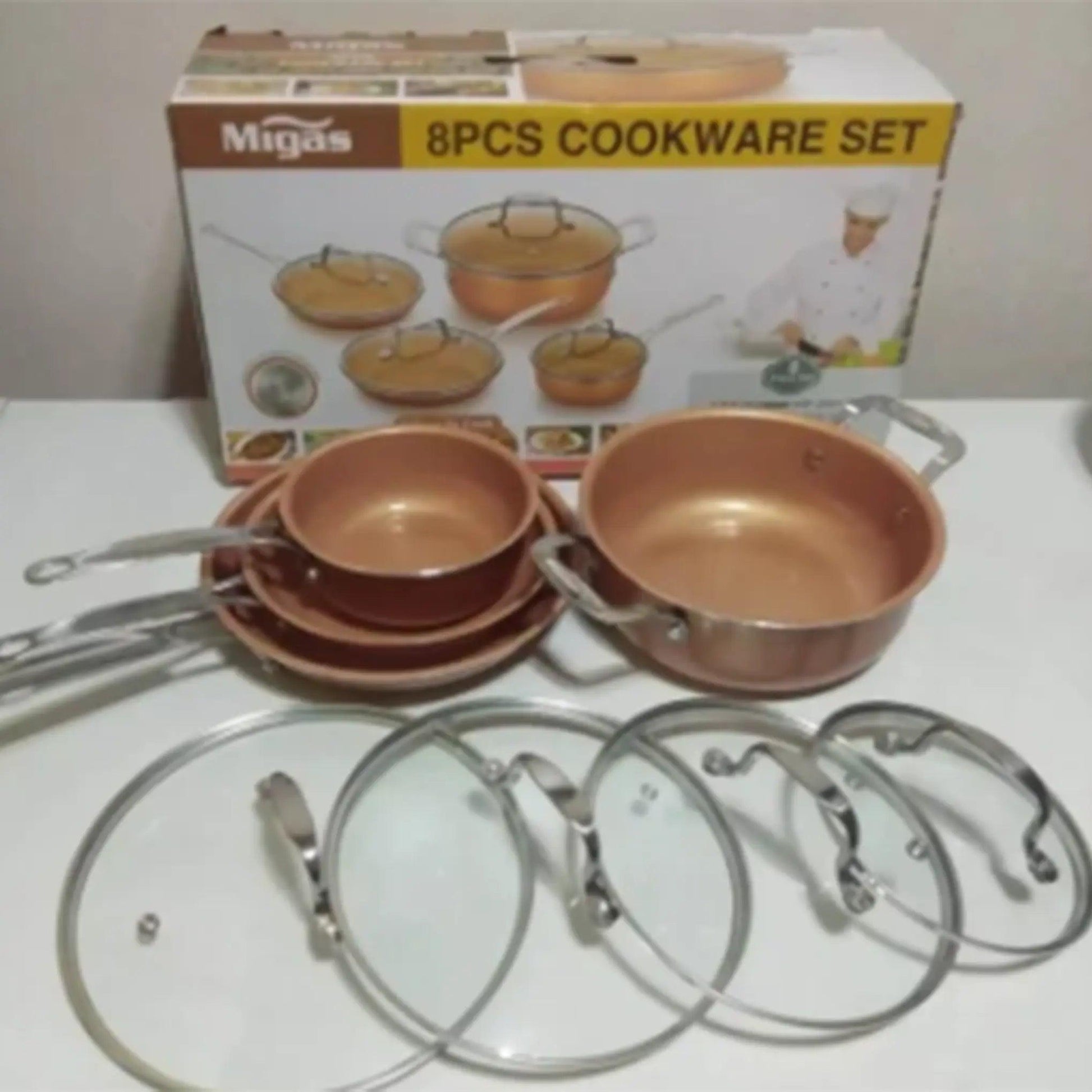 Set 8 piese MIGAS tigai si oale din ceramica non-aderente - eSeller.ro - Inovăm pentru confortul tău