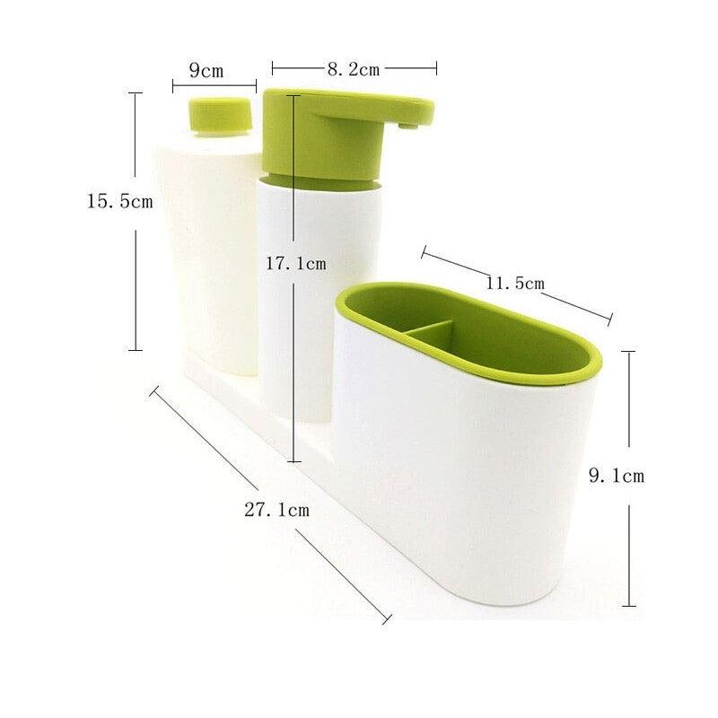 Set organizator de chiuveta 3 in 1, Detergent de Vase, Sapun Lichid si Suport pentru Burete de Bucatarie - eSeller.ro - Inovăm pentru confortul tău