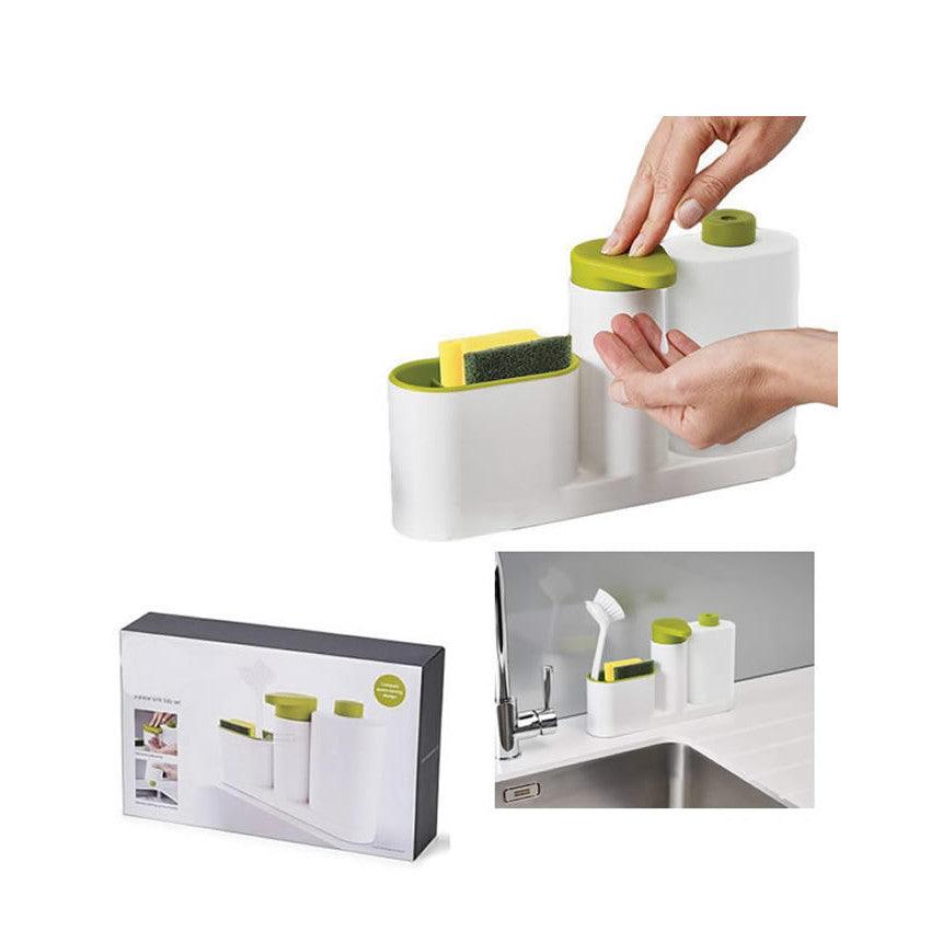 Set organizator de chiuveta 3 in 1, Detergent de Vase, Sapun Lichid si Suport pentru Burete de Bucatarie - eSeller.ro - Inovăm pentru confortul tău