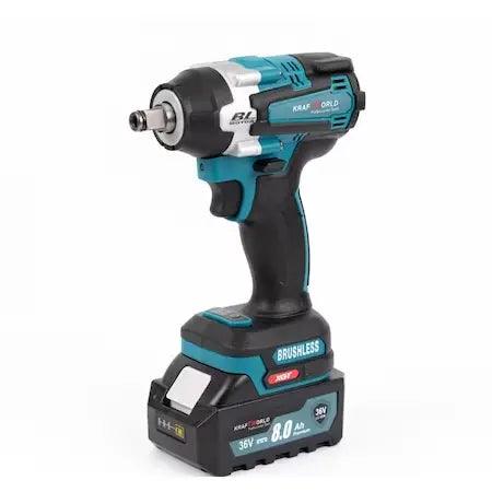 Masina de impact si insurubat KraftWorld DTW285, cu 2 acumulatori, 36V, 8Ah, patrat si bit, BRUSHLESS - eSeller.ro - Inovăm pentru confortul tău