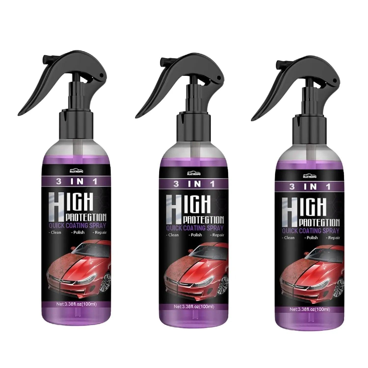 Set 3x Spray de Acoperire Rapida, 3 in 1 cu Protectie Inalta: Curata, Lustruieste, Repara, 100ml - eSeller.ro - Inovăm pentru confortul tău