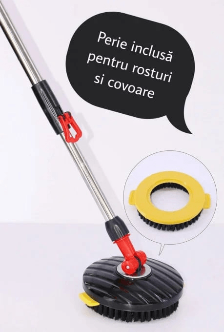 Set Mop Magic Rotativ 360° cu Talpă și Cuvă din Inox, 4 Rezerve Diferite + Perie Rosturi, Covoare Incluse - eSeller.ro - Inovăm pentru confortul tău