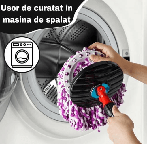 Set Mop Magic Rotativ 360° cu Talpă și Cuvă din Inox, 4 Rezerve Diferite + Perie Rosturi, Covoare Incluse - eSeller.ro - Inovăm pentru confortul tău