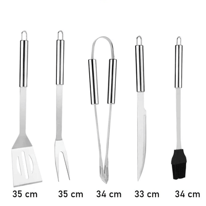 Set Complet 5 Ustensile din Inox, pentru Gratar - eSeller.ro - Inovăm pentru confortul tău