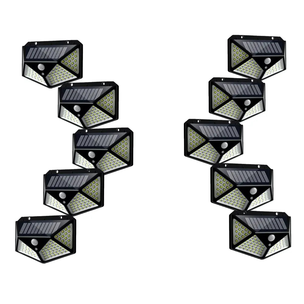 Set 10x Lampa 100 LED cu panou solar, senzor de miscare - eSeller.ro - Inovăm pentru confortul tău