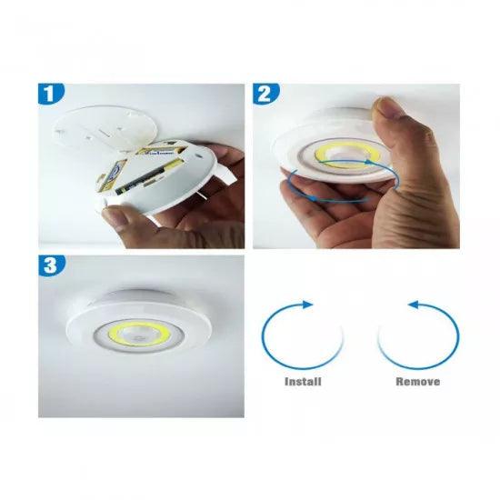 Set 3 Lampi - Iluminare LED Flexibila: 2 Intensitati, Control la Distanta/Manual, Alimentare pe Baterii - eSeller.ro - Inovăm pentru confortul tău