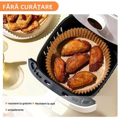 Tigaie Migas Air Fry, Fara Ulei, din ceramica + Set 50 hartii de copt 16 cm - eSeller.ro - Inovăm pentru confortul tău