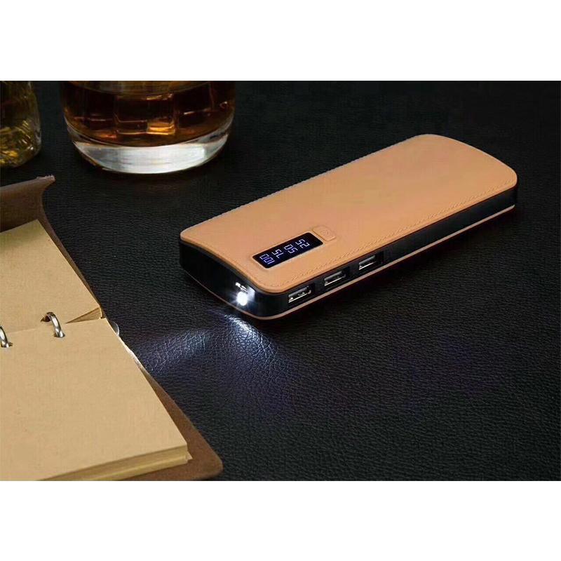 Baterie Externa Smart Power Bank 10000 mAh, 3 x USB, Design Piele - eSeller.ro - Inovăm pentru confortul tău