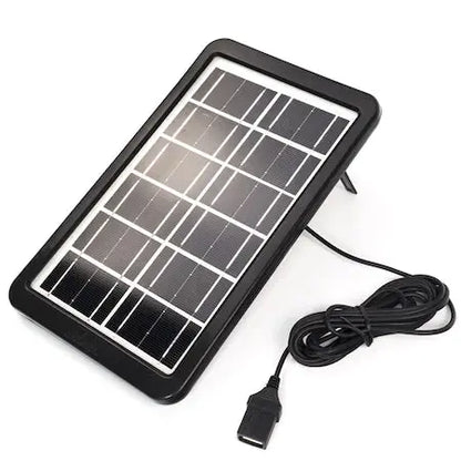 Panou Solar Portabil, Putere 3W, Tensiune 6V, IP67, Cablu cu Mufe 5 in 1, Negru