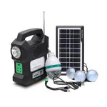 Kit Solar Portabil GDLITE GD-1000A, Panou Solar, USB, Bluetooth, Radio FM, MP3, Lanterna LED, 4 Becuri Incluse, Alimentare 220V - eSeller.ro - Inovăm pentru confortul tău