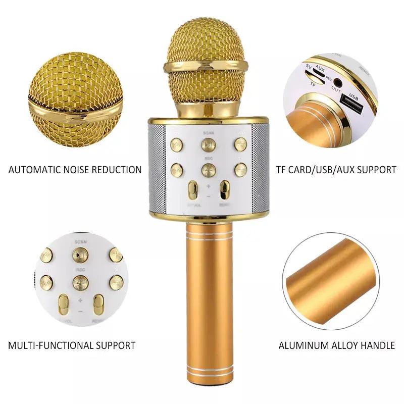 Microfon Profesional Wireless Karaoke cu Bluetooth, DIFUZOR, RADIO FM, USB TF, INREGISTRARE SUNET, ACUMULATOR - eSeller.ro - Inovăm pentru confortul tău