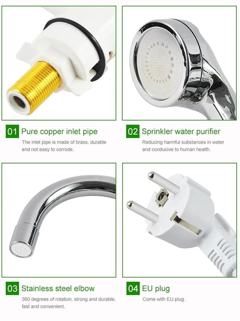 Robinet Electric pentru Apa Calda, Instant Heater cu Sistem de Dus Inclus, 3000W / Cu Prindere pe Perete - eSeller.ro - Inovăm pentru confortul tău