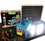 Sistem Fotovoltaic cu Panou Solar 12V/12A 100W, 3 Becuri, Iesire USB, Acumulator Incorporat, Alimentare 220 V - eSeller.ro - Inovăm pentru confortul tău