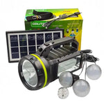 Kit Solar Portabil GDLite GD-2000A, Panou solar, USB, Bluetooth, Radio FM, MP3, Lanterna LED, 3 Becuri Incluse, Incarcare telefonica, Alimentare 220V - eSeller.ro - Inovăm pentru confortul tău
