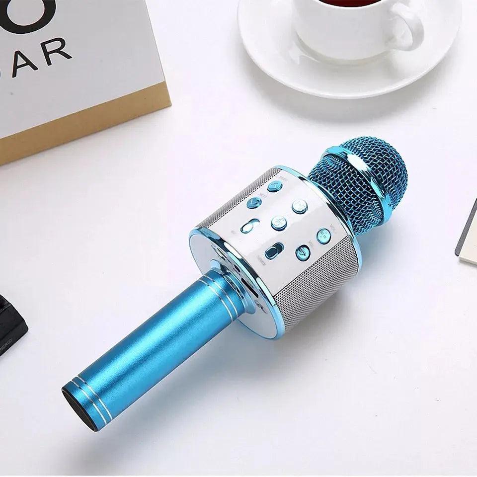 Microfon Profesional Wireless Karaoke cu Bluetooth, DIFUZOR, RADIO FM, USB TF, INREGISTRARE SUNET, ACUMULATOR - BLUE eSeller.ro - Inovăm pentru confortul tău