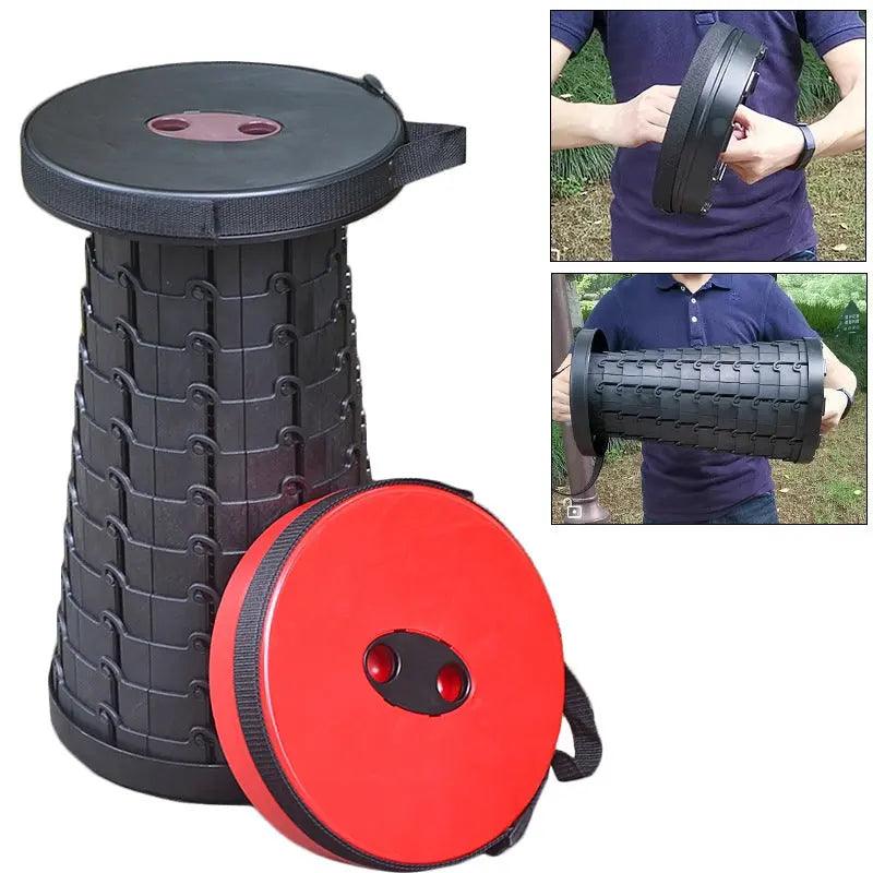 Scaun rotund portabil, retractabil, extensibil cu pliere telescopica pentru camping - eSeller.ro - Inovăm pentru confortul tău