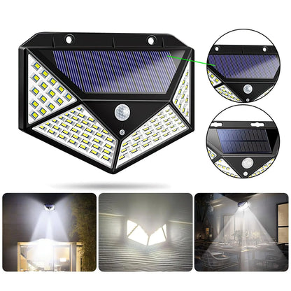 Set 10x Lampa 100 LED cu panou solar, senzor de miscare - eSeller.ro - Inovăm pentru confortul tău