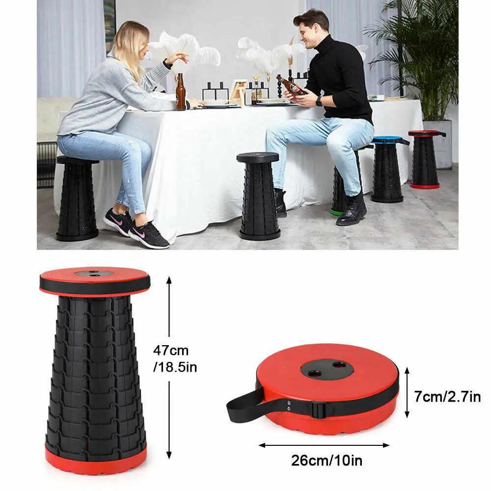 Scaun rotund portabil, retractabil, extensibil cu pliere telescopica pentru camping - eSeller.ro - Inovăm pentru confortul tău