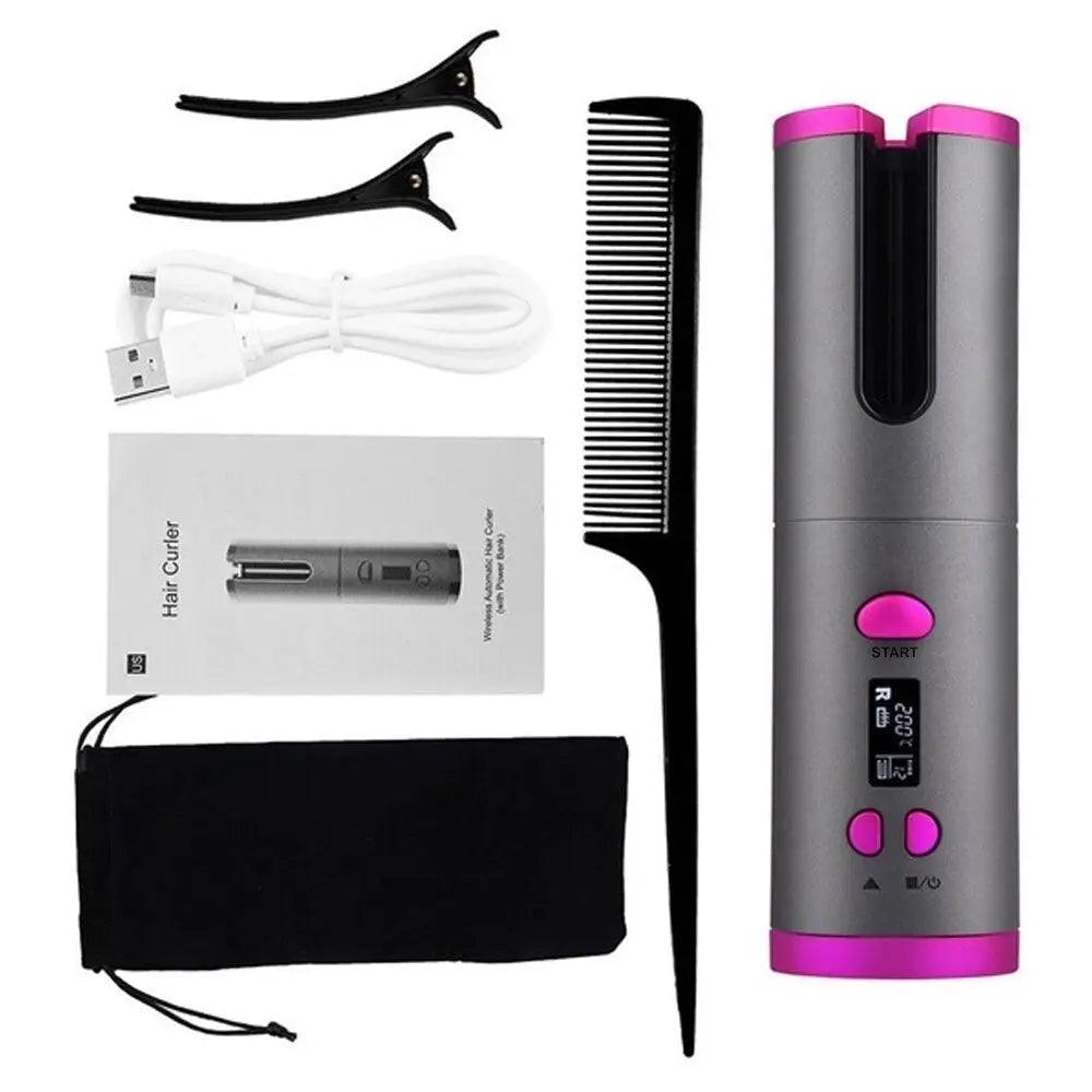 Ondulator de par Automat Wireless, Smart-Curler cu functie de power bank - eSeller.ro - Inovăm pentru confortul tău