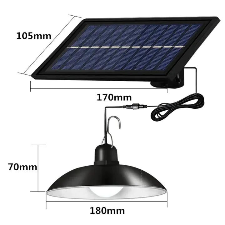 Set panou solar cu 2 becuri LED cu aplica, telecomanda, 50W