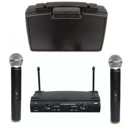 Sistem Audio Profesional 2 Microfoane Wireless Shure UHF SM58-1, Valiza Transport, Jack de 6.3mm, Adaptor Alimentare 220V, 2 Baterii de 9V, Raza Operare 100m - eSeller.ro - Inovăm pentru confortul tău