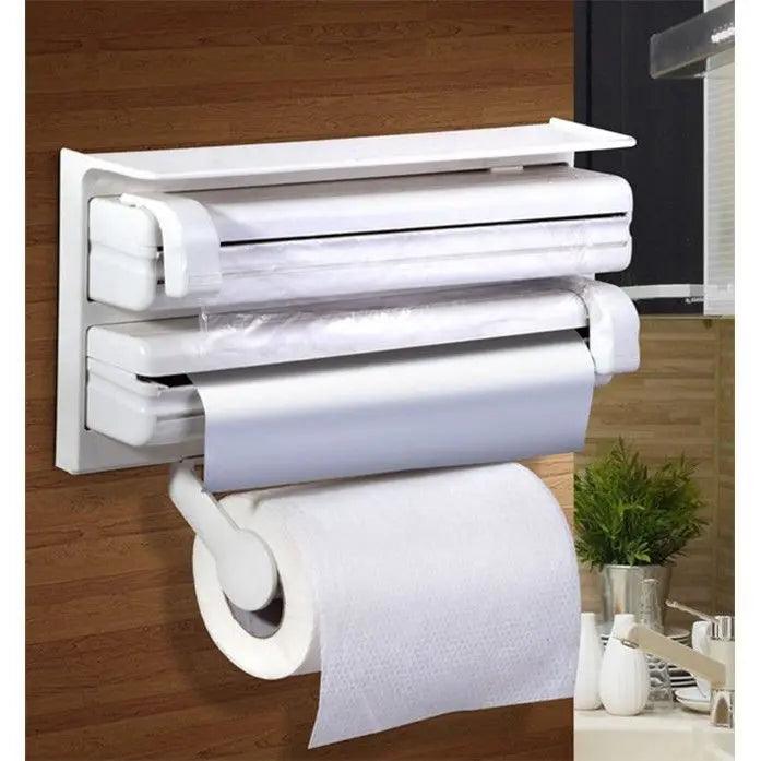 Dispenser triplu de bucatarie pentru hartie, folie aluminiu si folie stretch - eSeller.ro - Inovăm pentru confortul tău