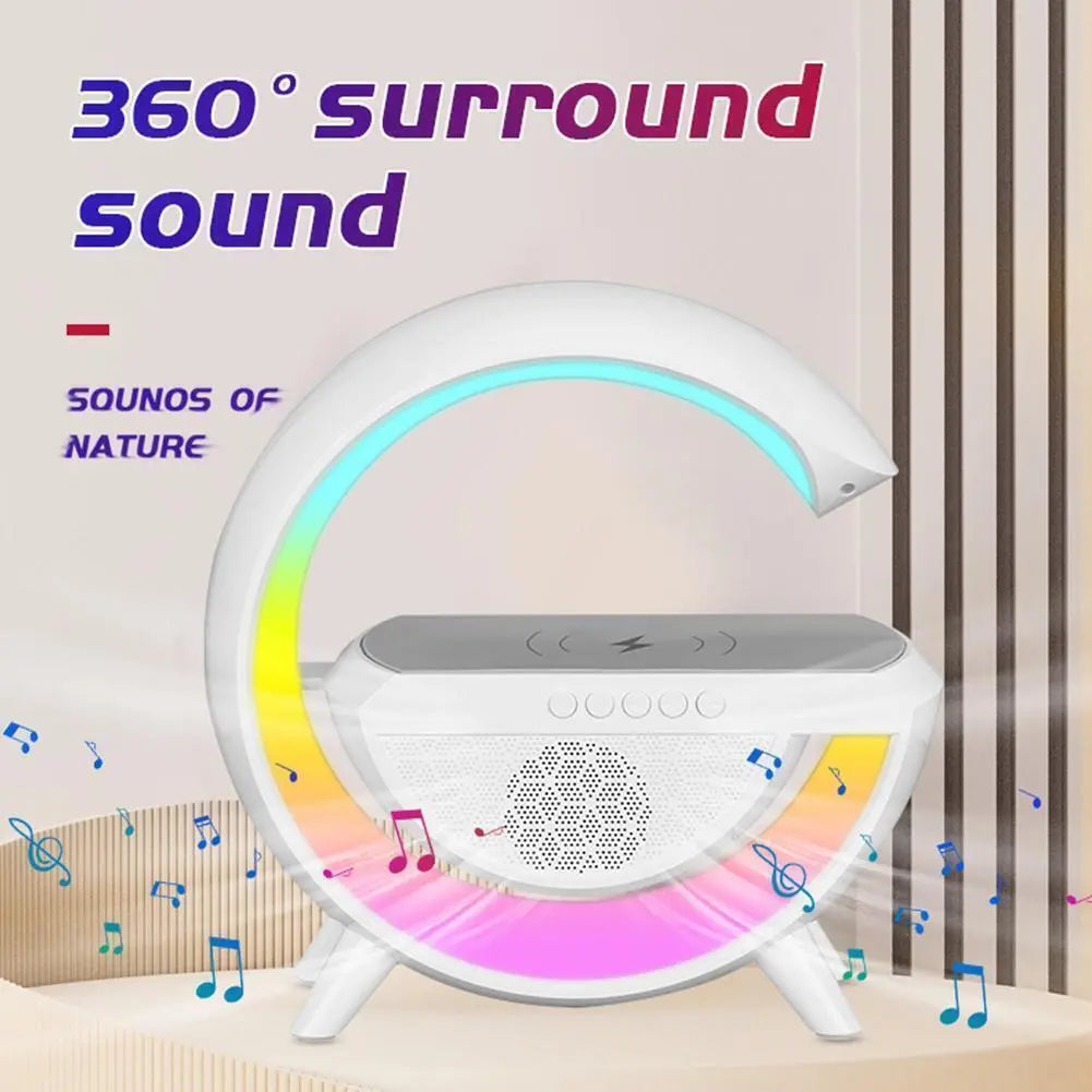Lampă cu Difuzor Bluetooth, Radio FM, 6 Moduri de Iluminare RGB Sincronizate cu Muzică